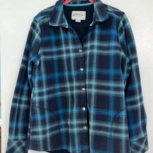 ORVIS Blue Nova Plaid Fleece Lined Shirt Jacket M